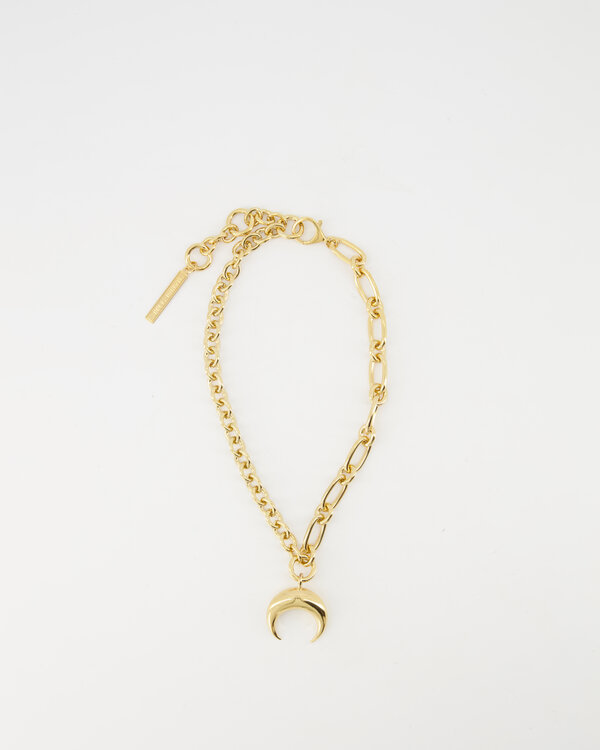 Regenerated Tin Moon Necklace Goud