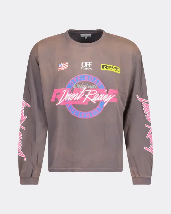 Desert Racing Longsleeve T-Shirt Vintage Grijs