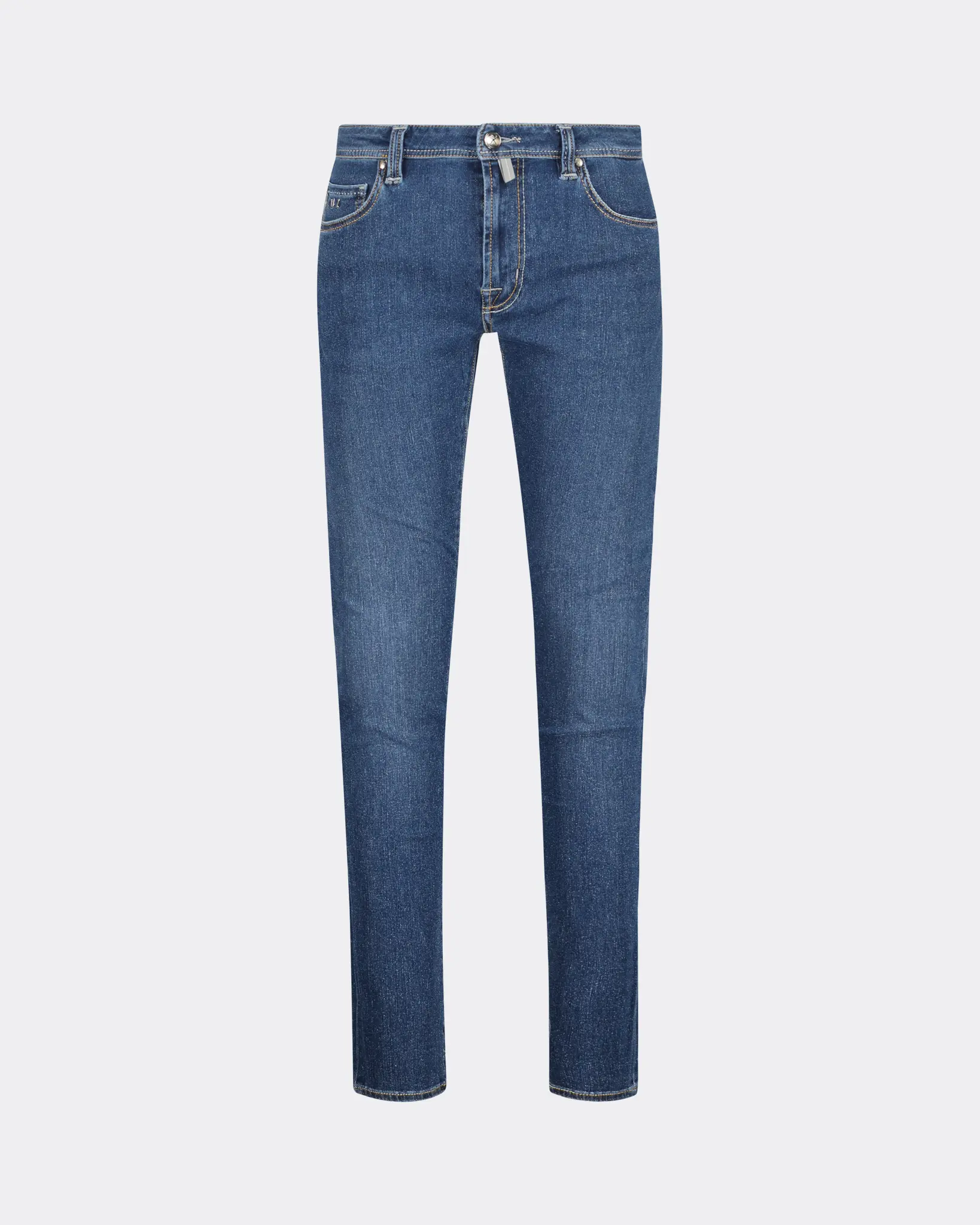 Buy Men's Zipper Pocket Blue Skinny Jeans Online