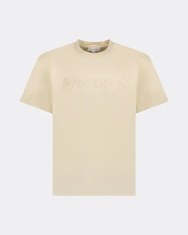 Embroidery Logo T-Shirt Beige