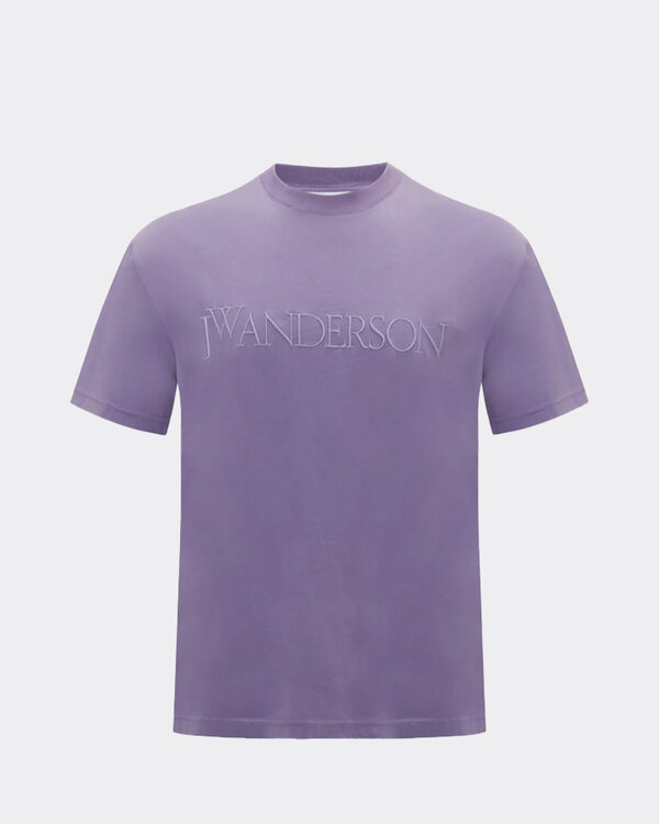 Logo Embroidery T-shirt Purple