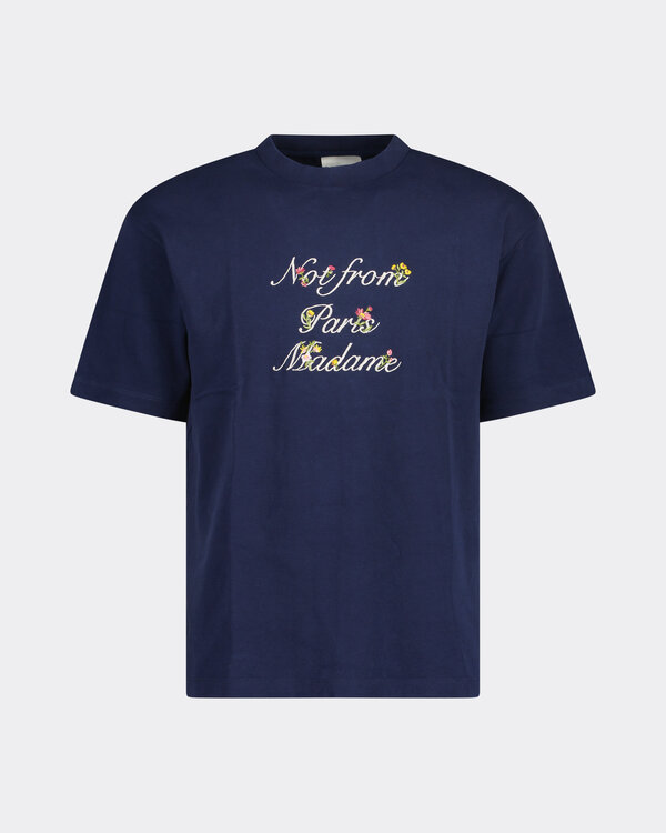 Le T-shirt Slogan Fleurs Navy