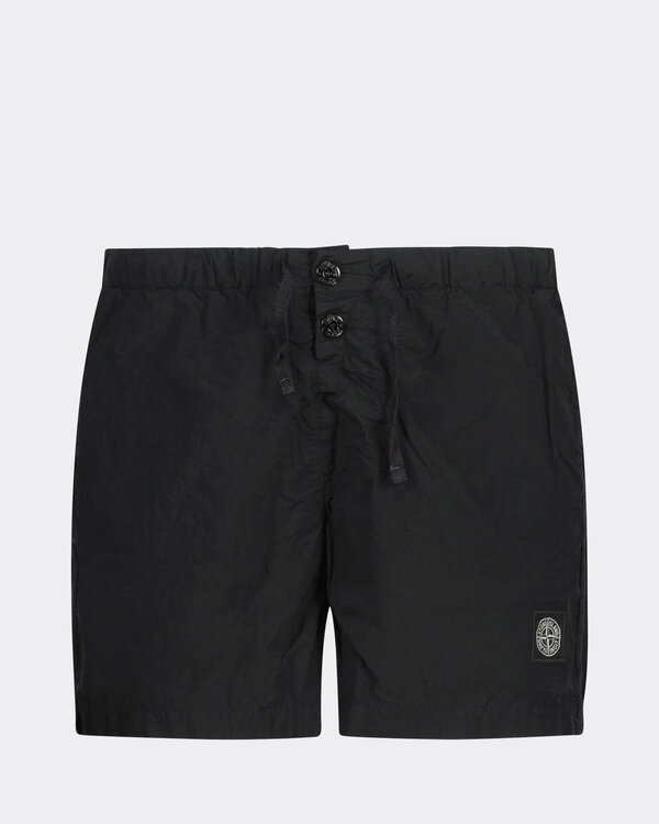 B0643 Nylon Metal Swim Shorts Black