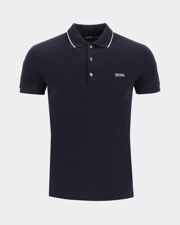 Short Sleeve Polo Marine