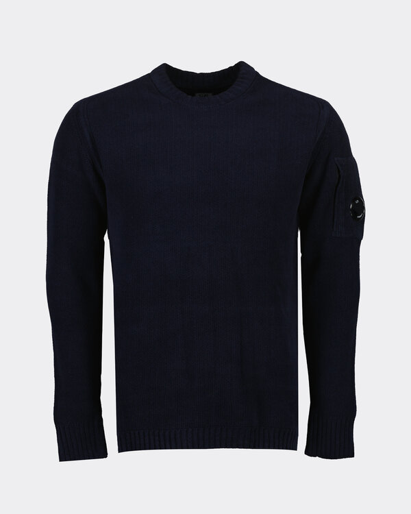 Chenille Cotton Crewneck Marine