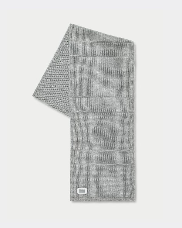 Knit Ribbed Scarf Licht Grijs