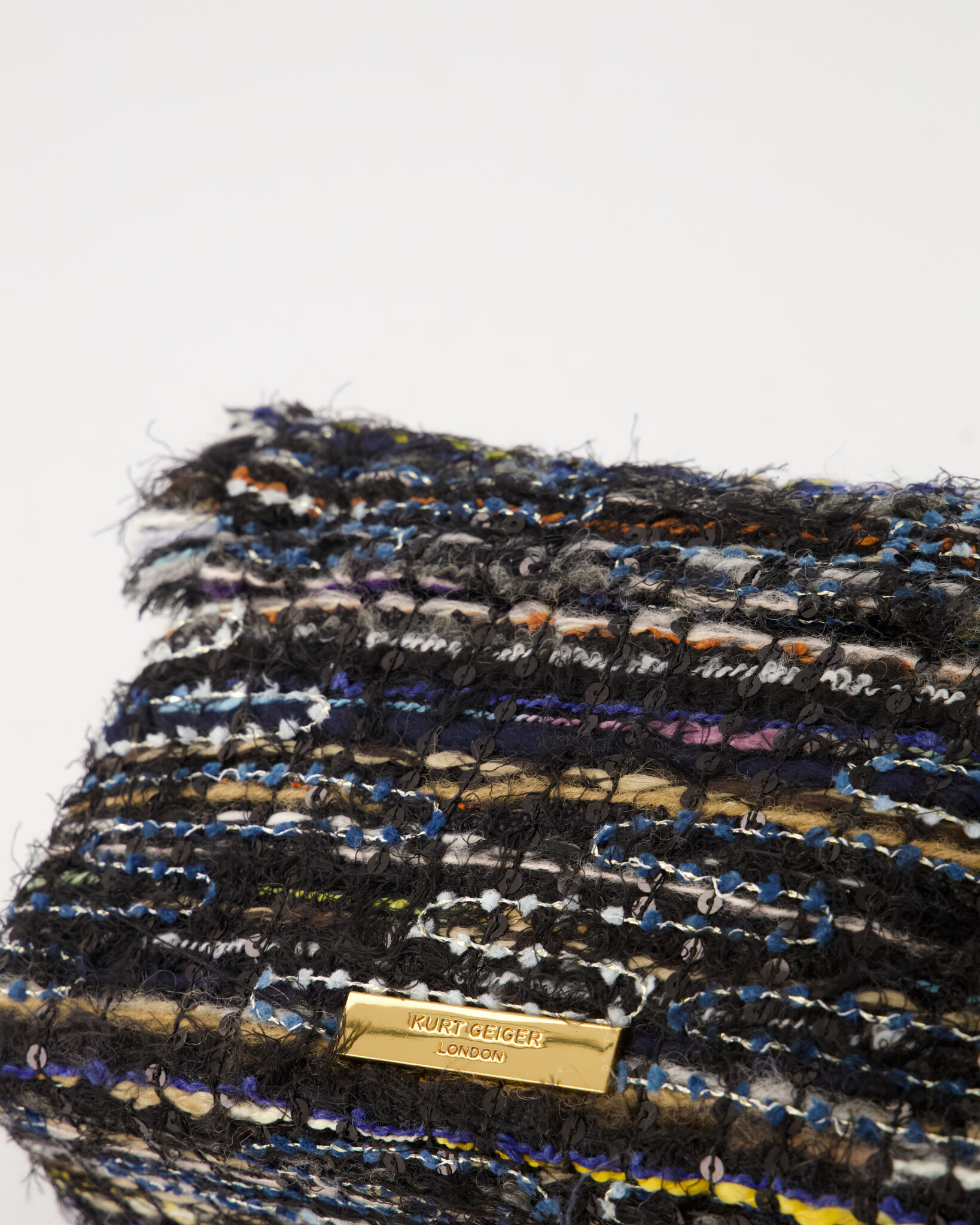 Kurt Geiger Mini Kenstington Long Flap Tweed Navy Beachim