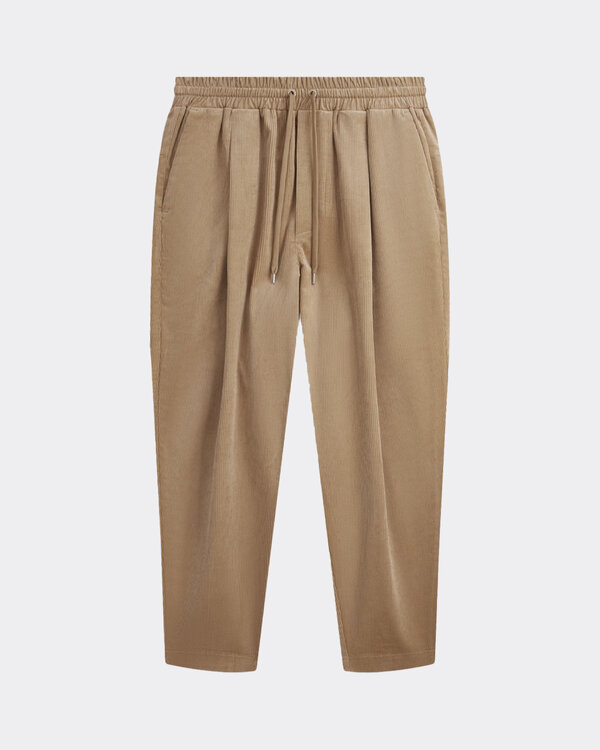 Le Pantalon Cropped Corduroy Beige