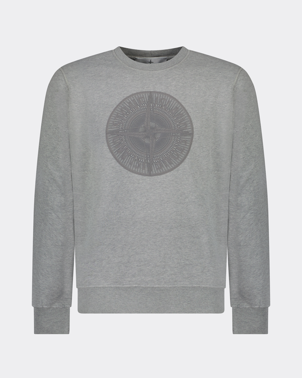 66559 Front Print Sweater Grau