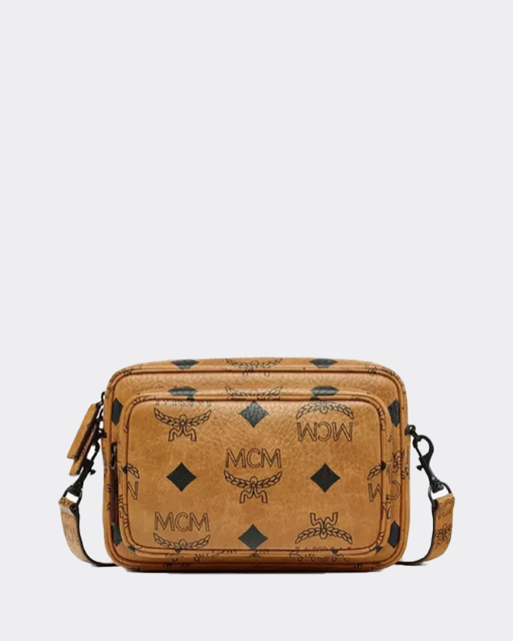 MCM Klassik Visetos Small Sling Bag - Cognac