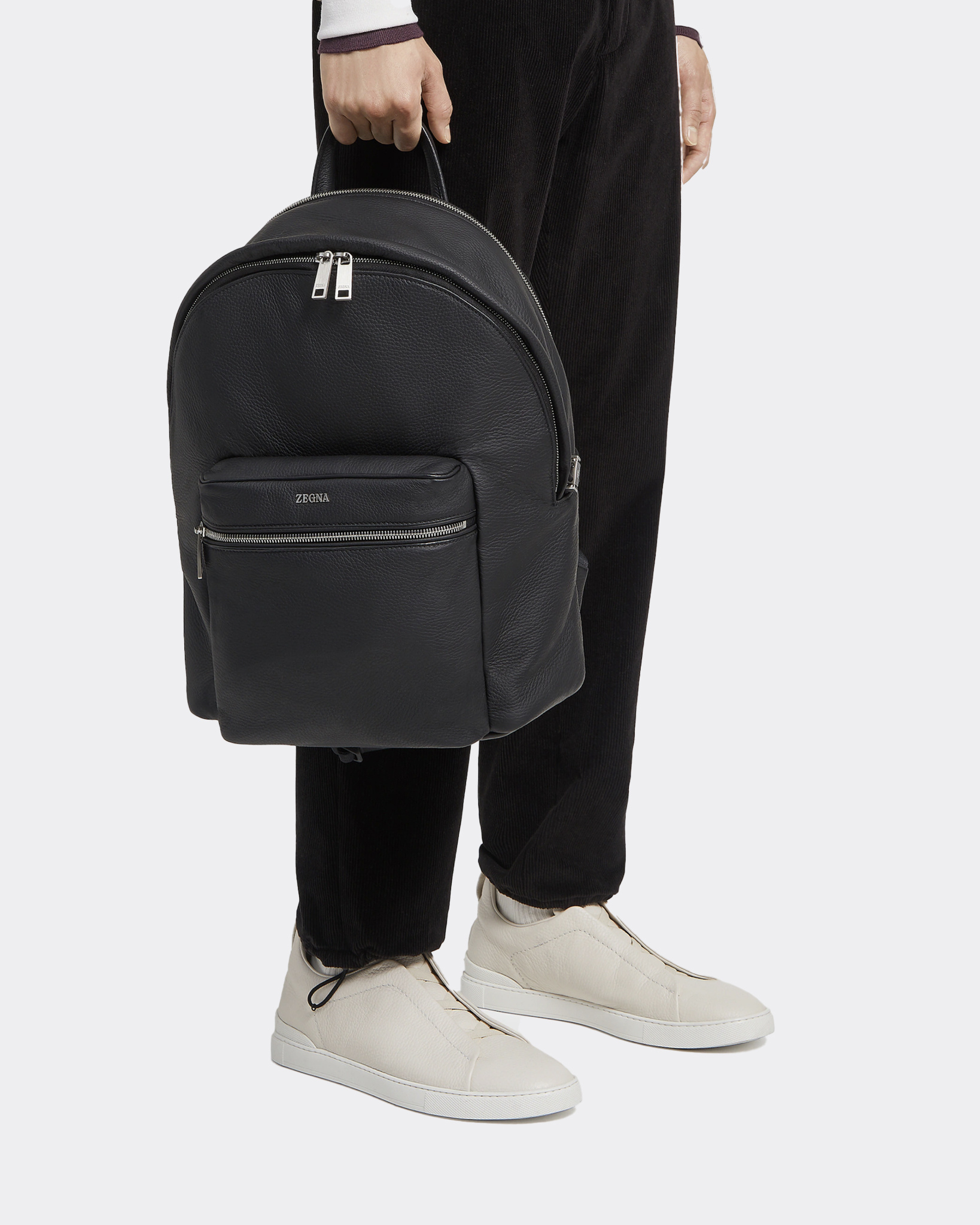 Zegna Deerskin Hoodie Backpack Black Beachim
