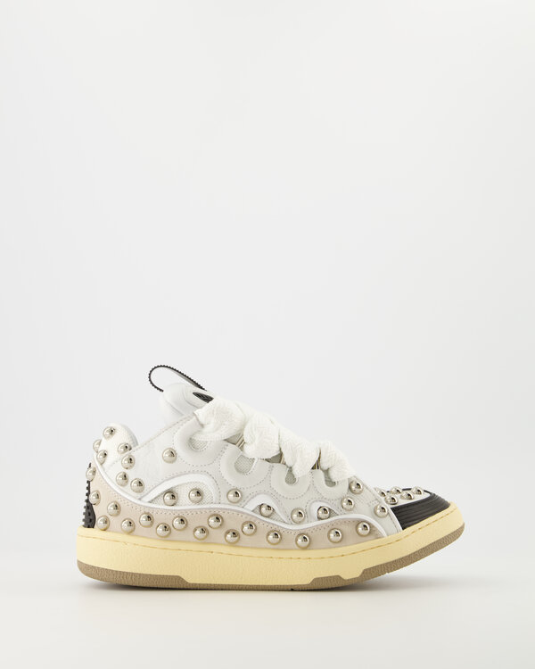 Curb Sneaker Studs White