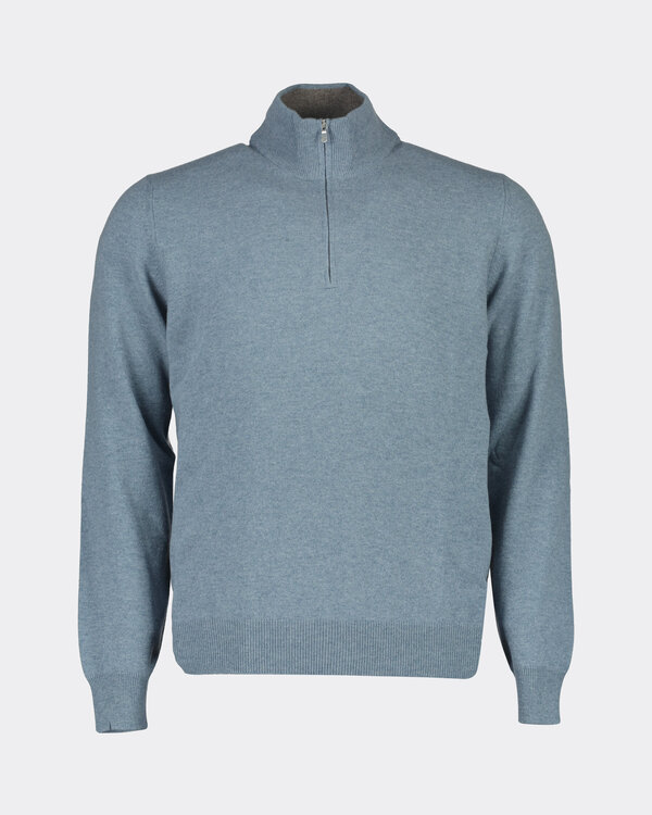 Trui Half Zip Blauw