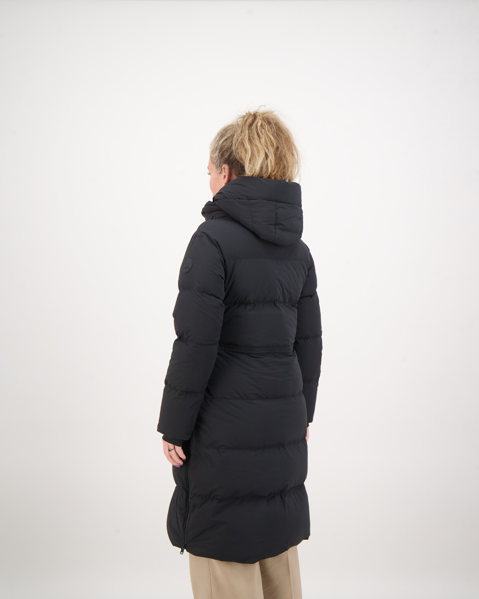 Matt Stretch Long Puffer Parka Black