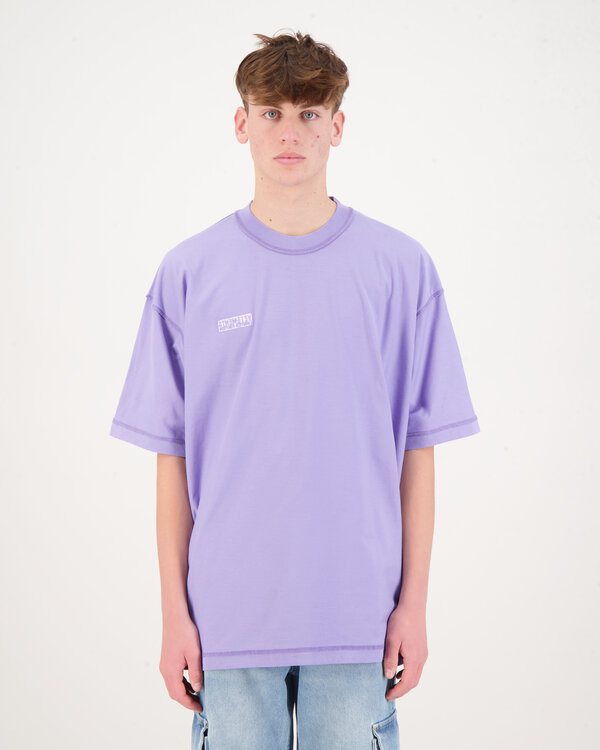 Inside-Out Embroidered T-Shirt Purple