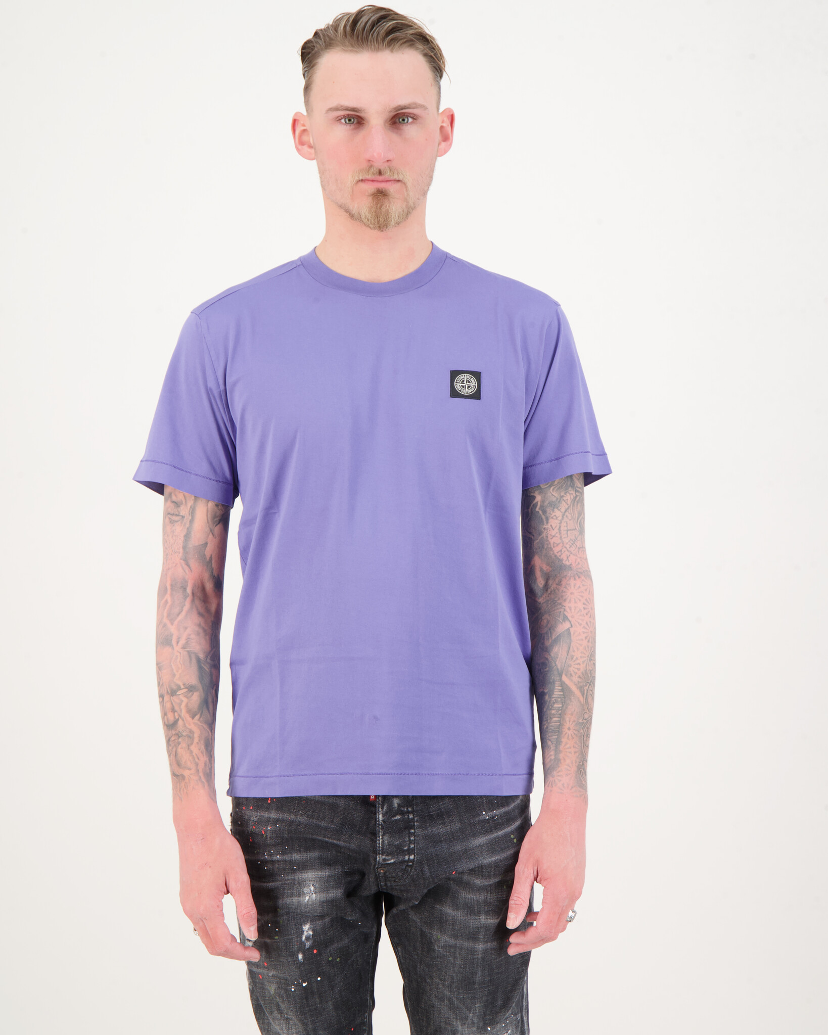 Stone Island 24113 Basic T-shirt Lavendel - Beachim
