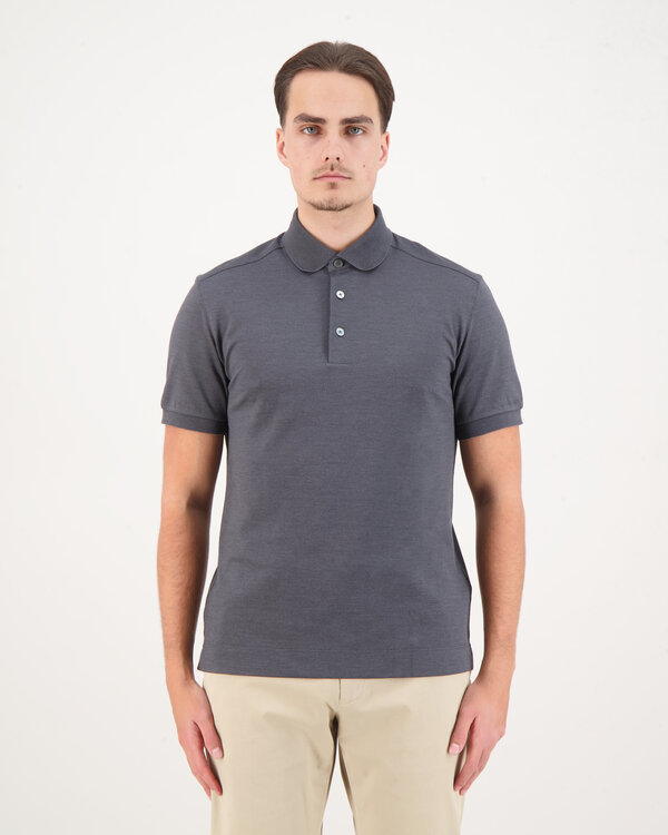 Zegna Short Sleeve Polo Dunkel Grau Short Sleeve Polo Dunkel Grau