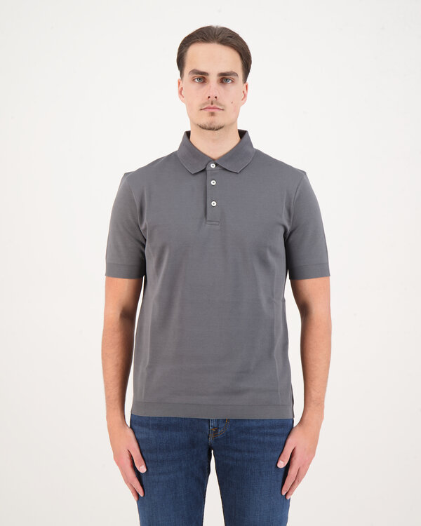 Men's knitted Polo Shirt Grey