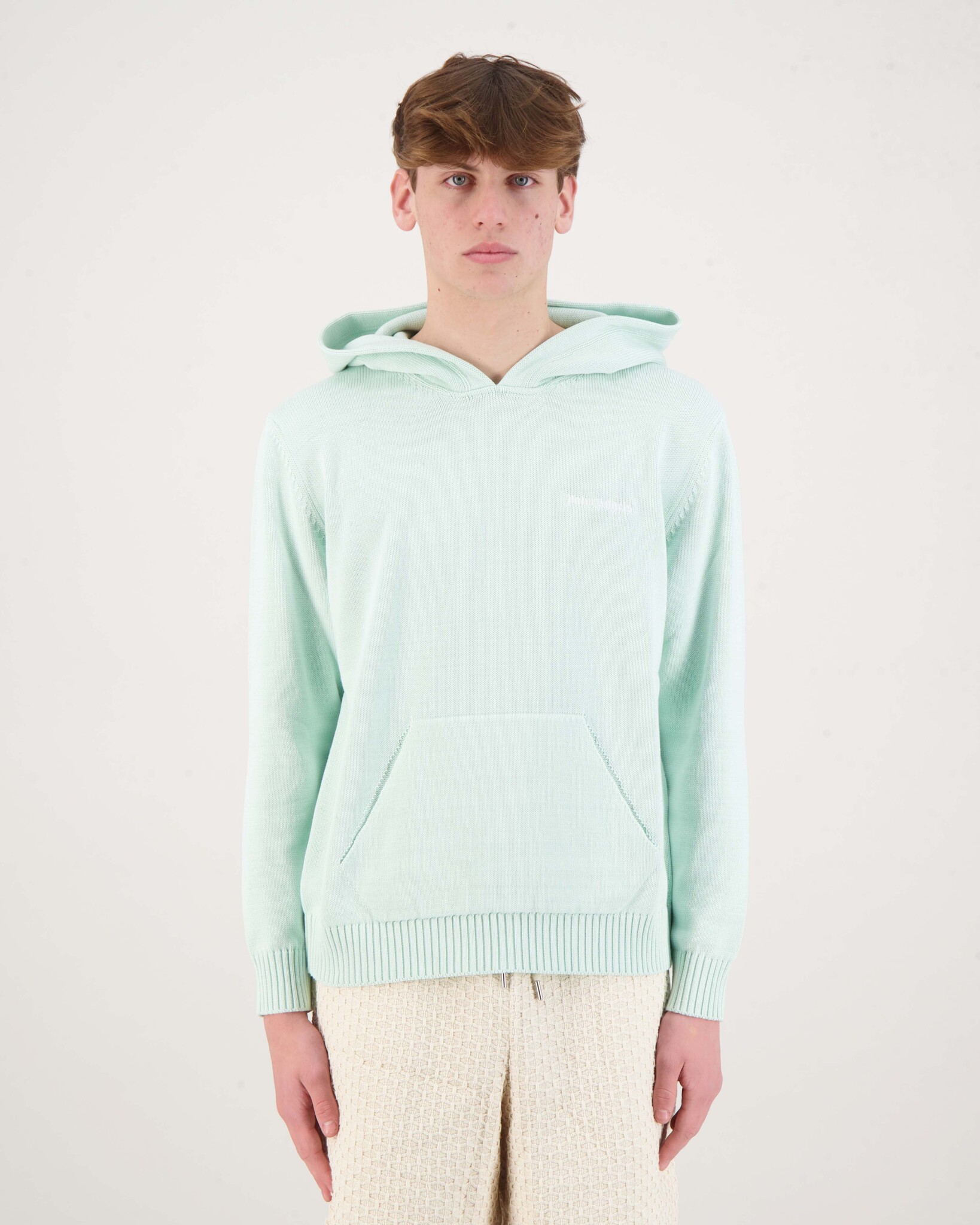 パーカー・フーディ Palm Angels PMHU009S24KNI001 CLASSIC LOGO KNIT Hoodie Palm Angels Classic Logo Knit Hoody Mint - Beachim
