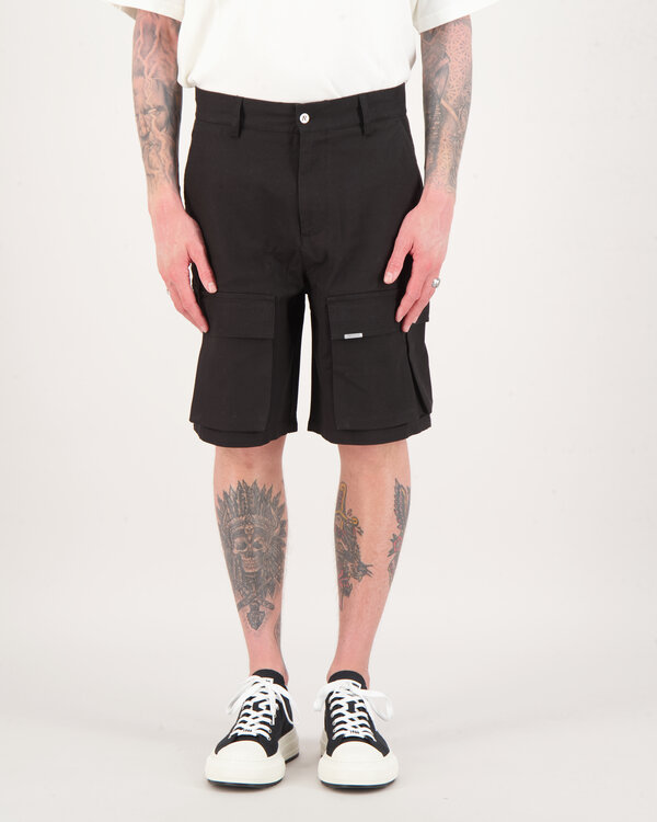 Washed Cargo Short Black