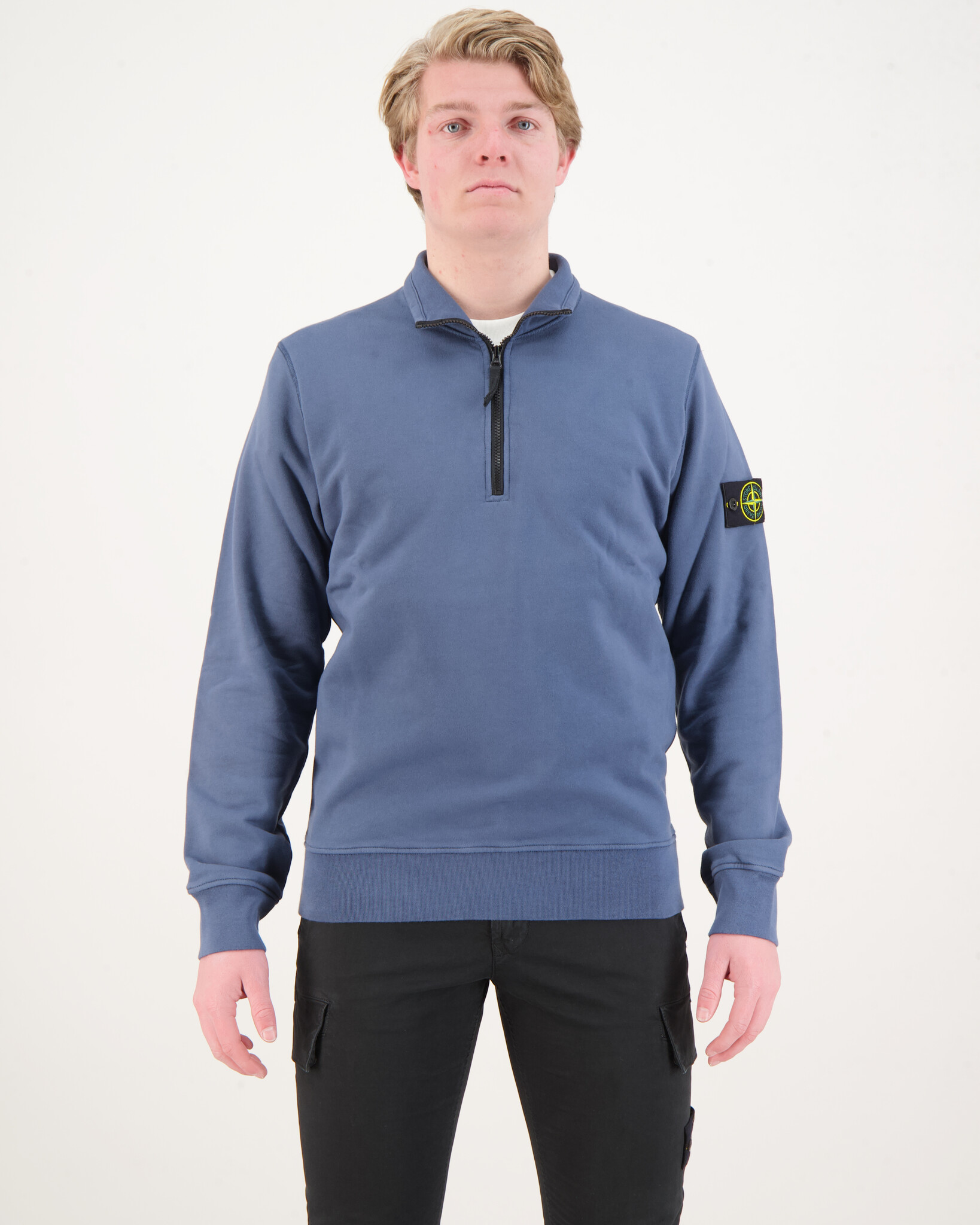 Stone Island 61951 Felpa Half Zip Sweater Donkerblauw