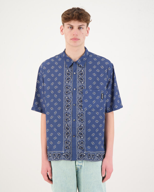 Paisley Bowling Shirt Marine