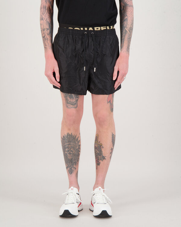 Nylon Midi Swim Shorts Black