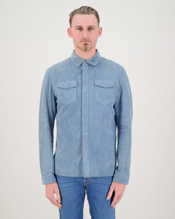 Robert Suede Shirt Blauw