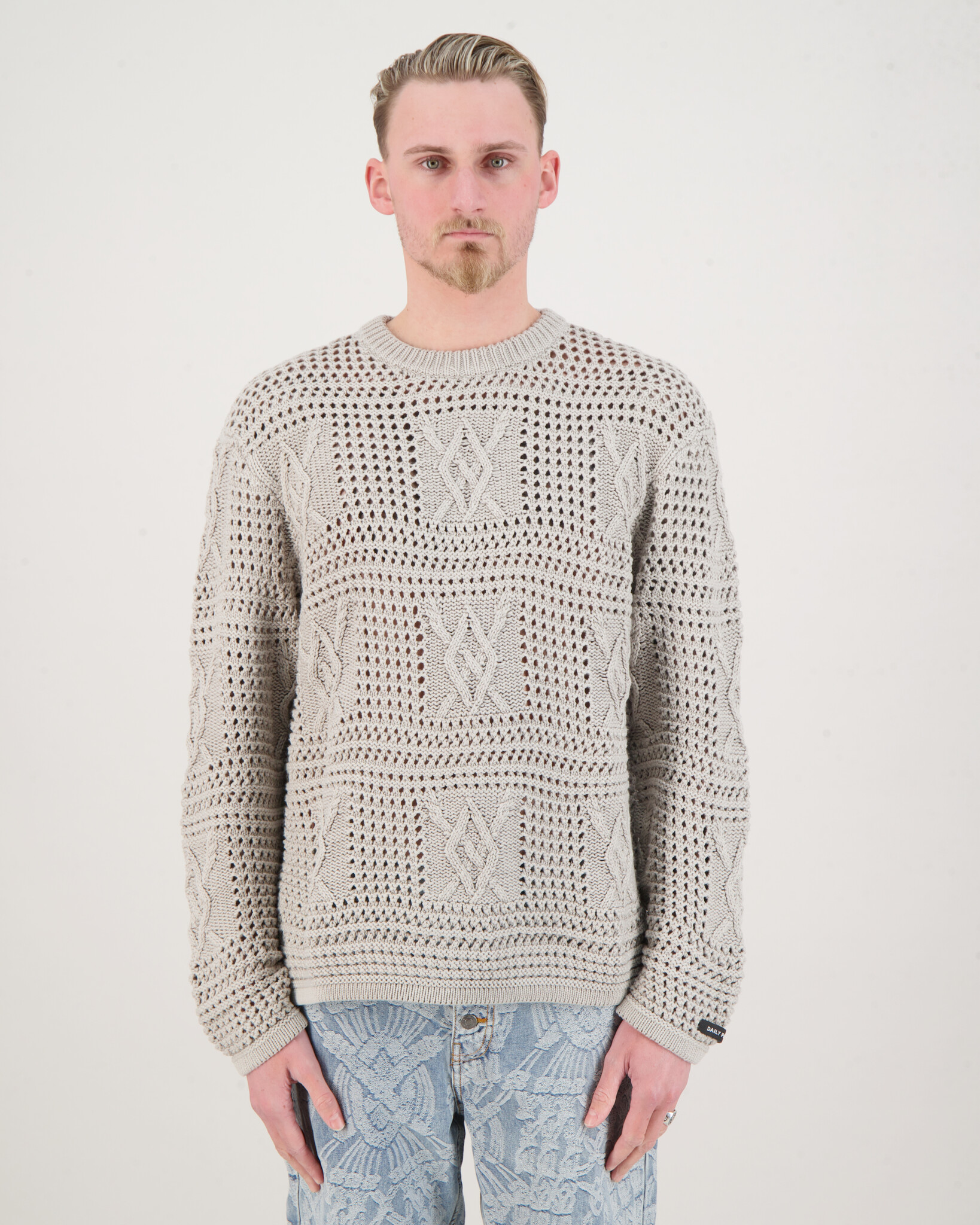 Daily Paper Zuberi Crochet ls Pullover Beige