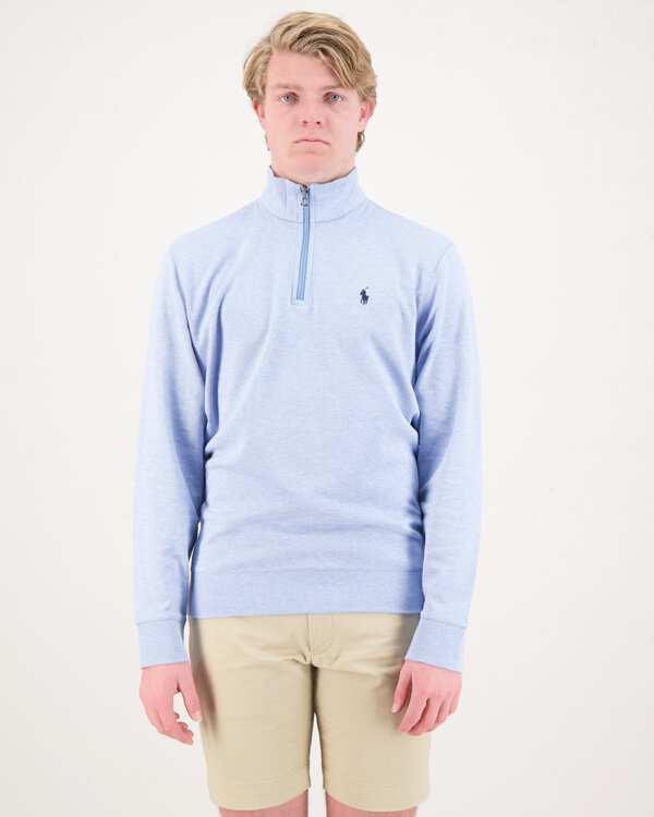 Half Zip Knit Hellblau