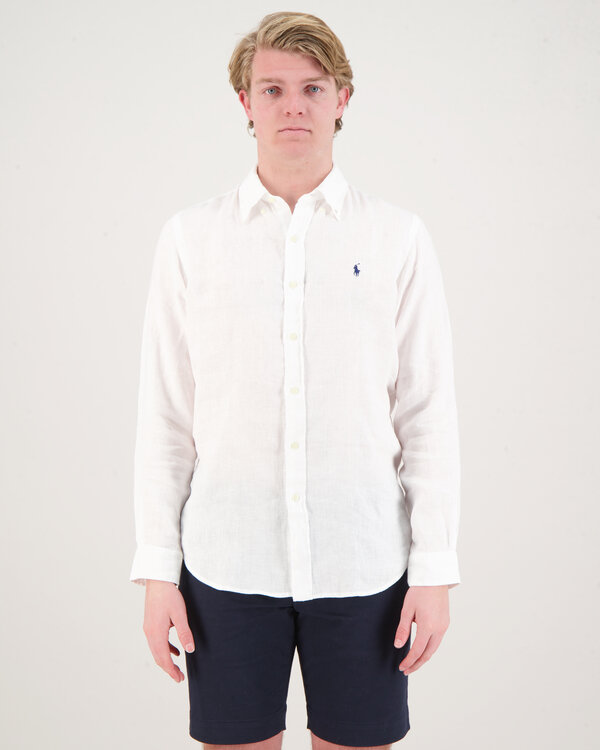 Custom Fit Linnen Shirt White