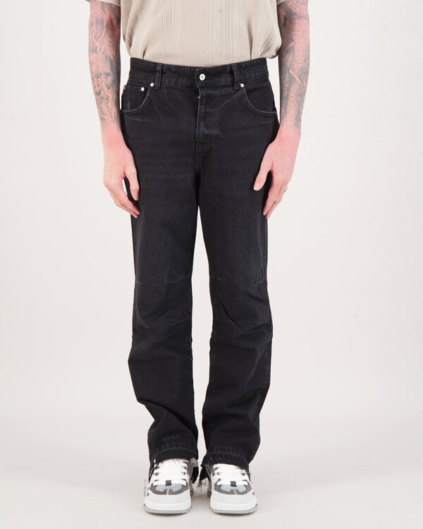 R2 Stepped Hem Denim Jeans Zwart