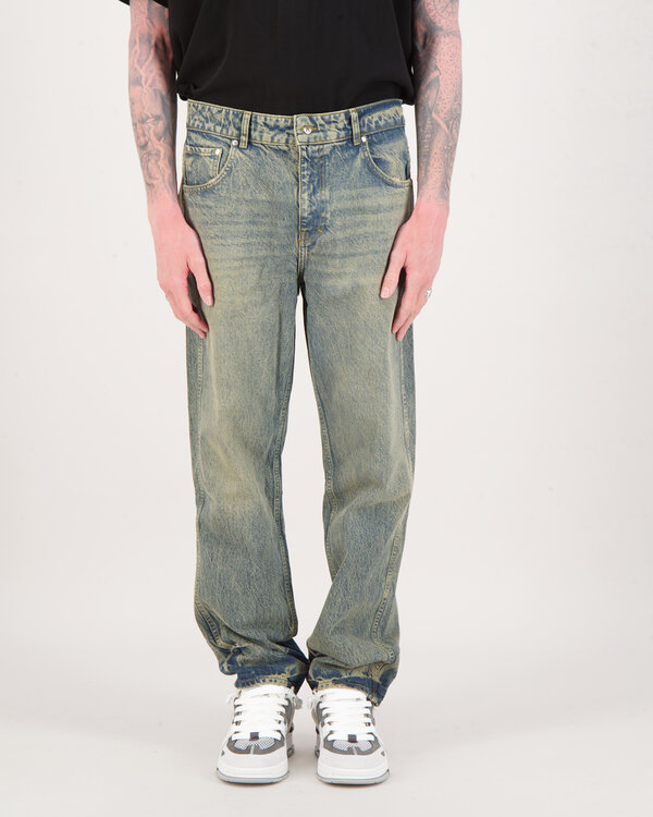 R2 Straight Leg Denim Jeans Blau