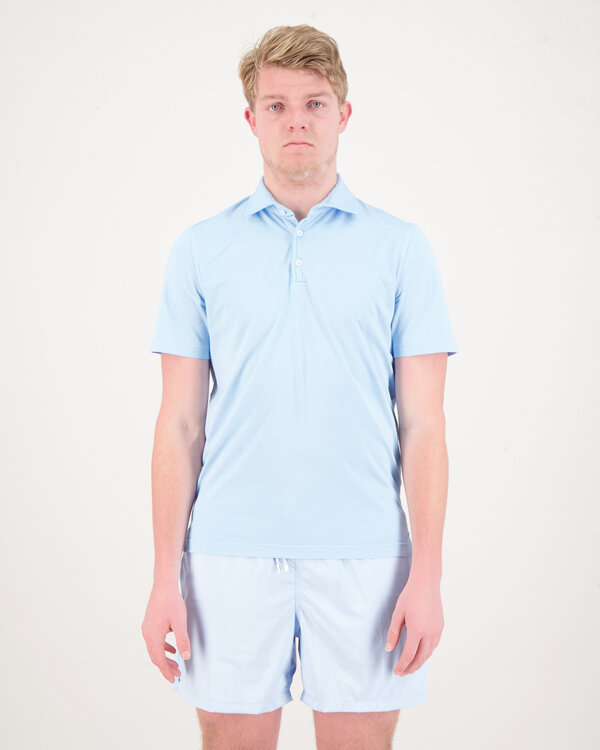 Polo Shirt Knitted Hell Blau