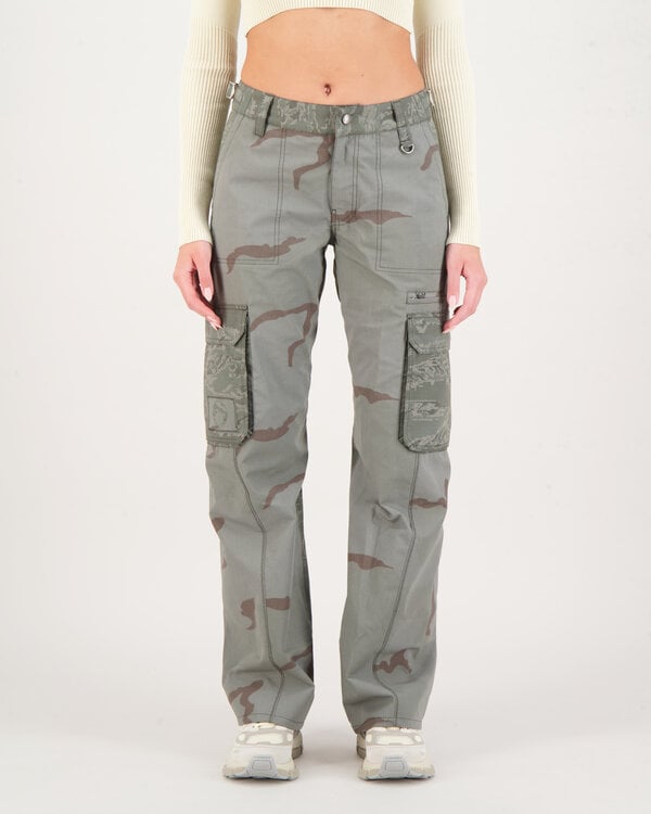 Regenerated Camo Cargo Pants Grey