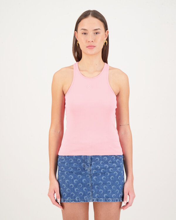 Organic Cotton Rib 2x2 Tank Top Pink