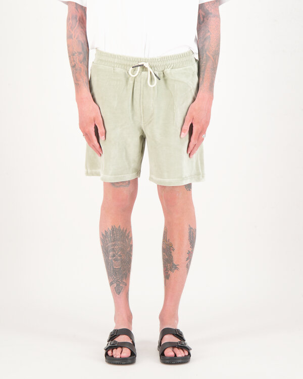 Washed Grey Velour Shorts Grau