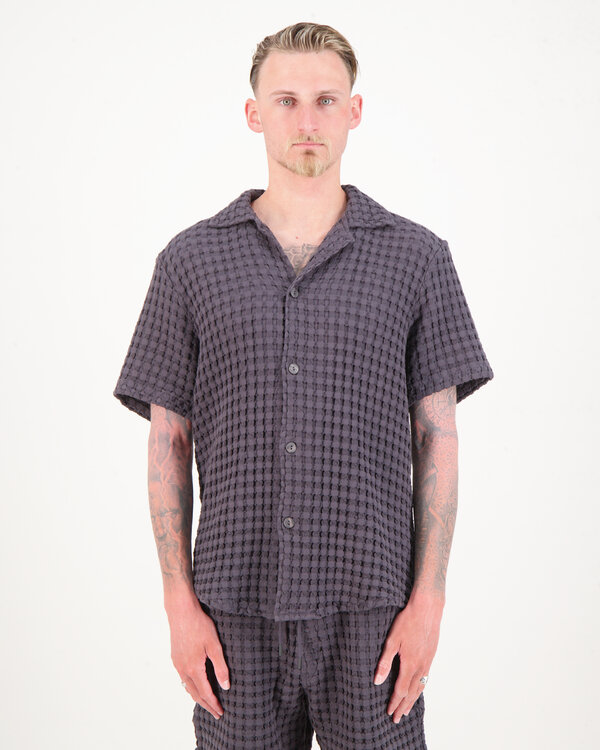 Cuba Waffle Shirt Black