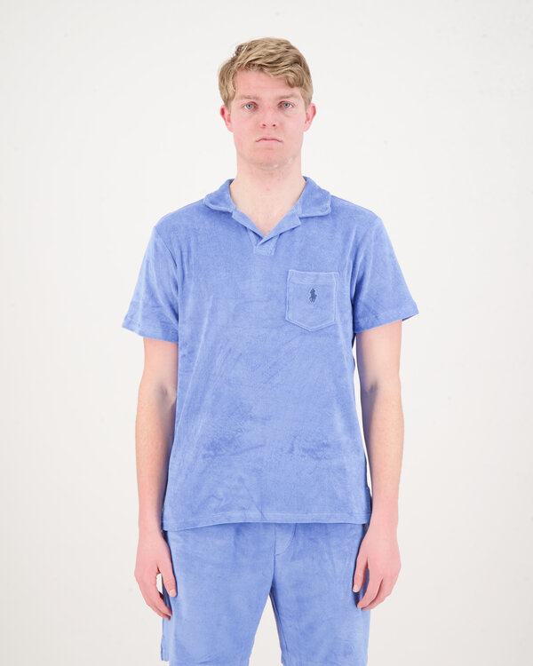 Short Sleeve Polo Shirt Blau