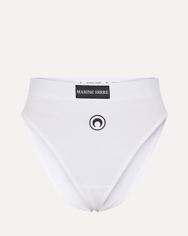 Organic Cotton Jersey Plain High Waist Brief Weiss