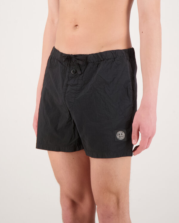 B0643 Nylon Metal Swim Shorts Schwarz