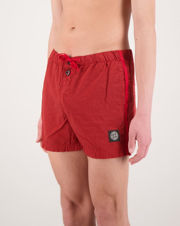 B0643 Nylon Metal Swim Shorts Red