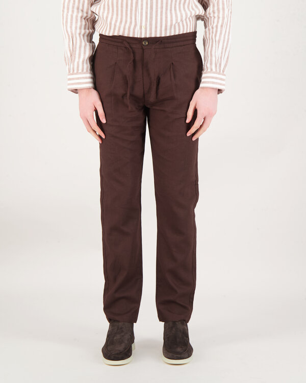linen Seaside Trousers Pantalone Brown