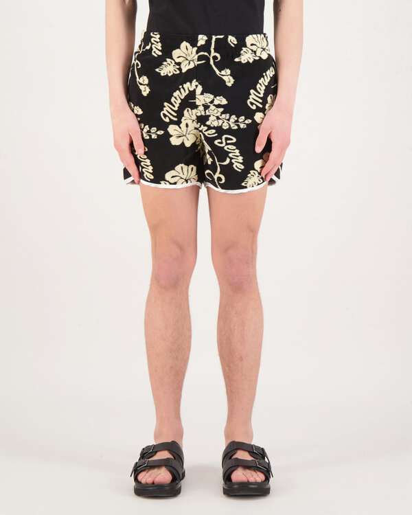 Jersey Jacquard Towels Shorts Black