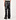 Ceron Raffia Trimmed Leather Pants Black