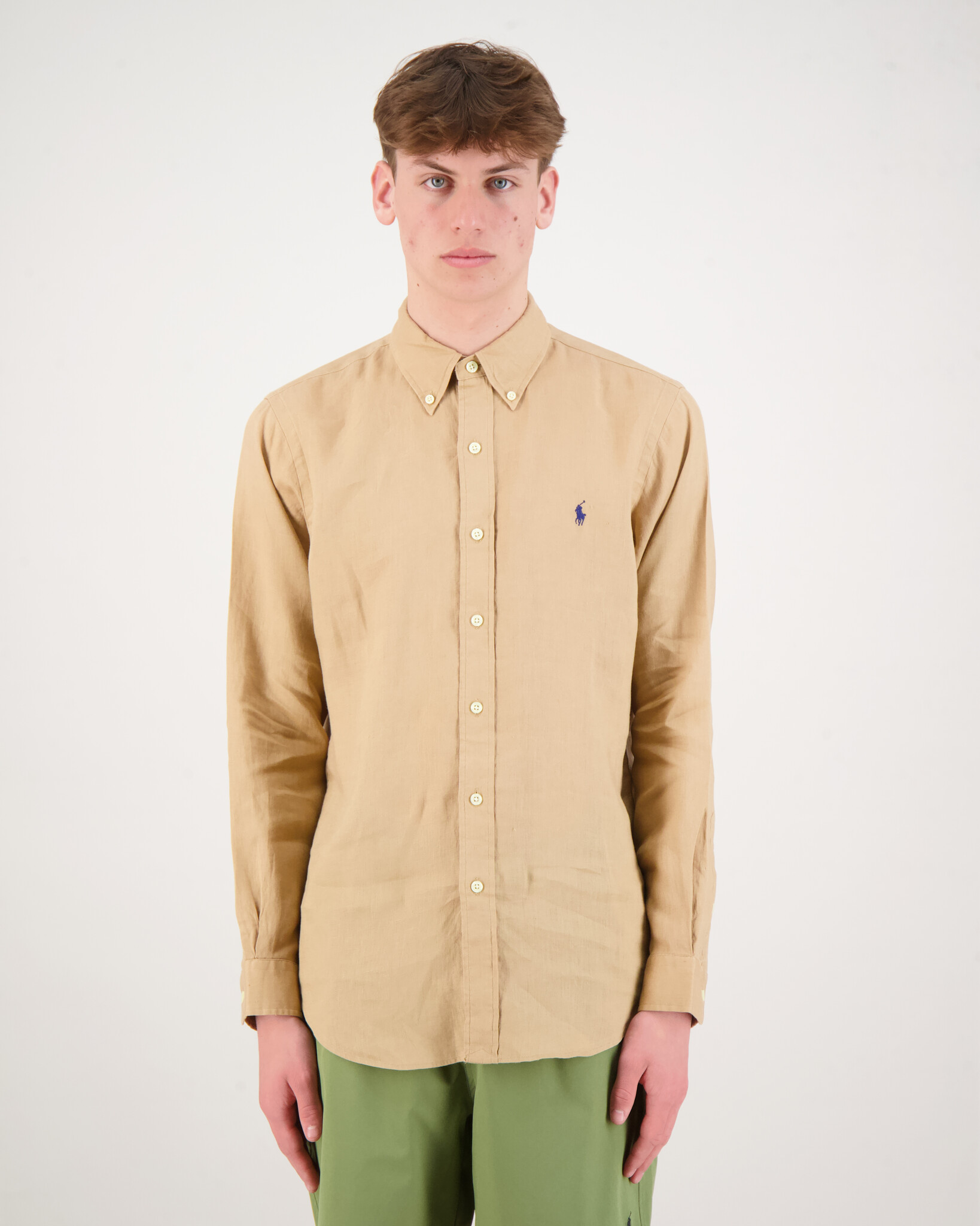 Polo Ralph Lauren Custom Fit Linnen Shirt Khaki