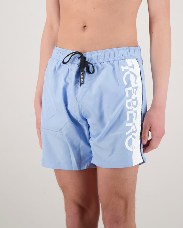 Vertical Logo Swim Short Hell Blau