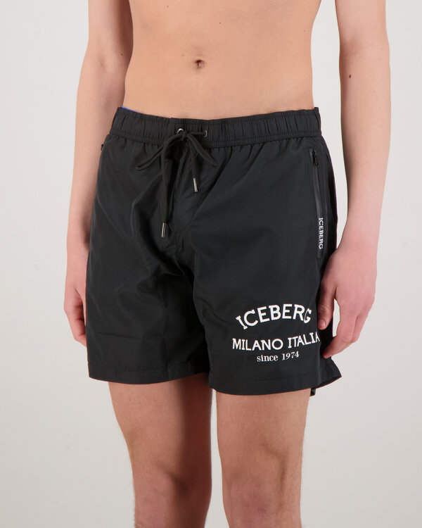 Vertical Logo Swim Short Black