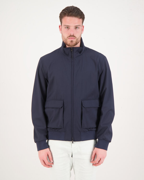 Layers Wool Storm Bomber Jacket Blue
