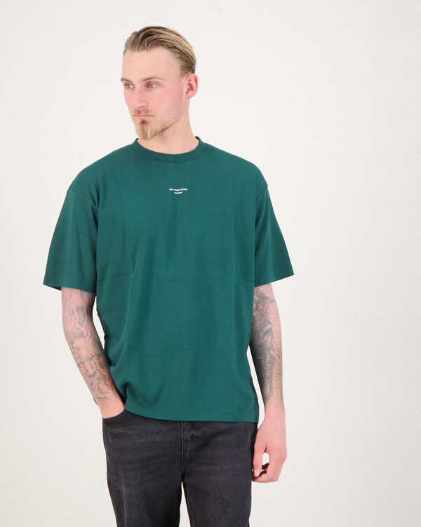 Le T-Shirt Slogan Classique Donker groen